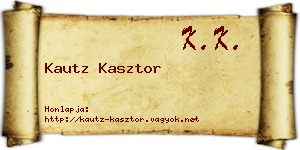 Kautz Kasztor névjegykártya